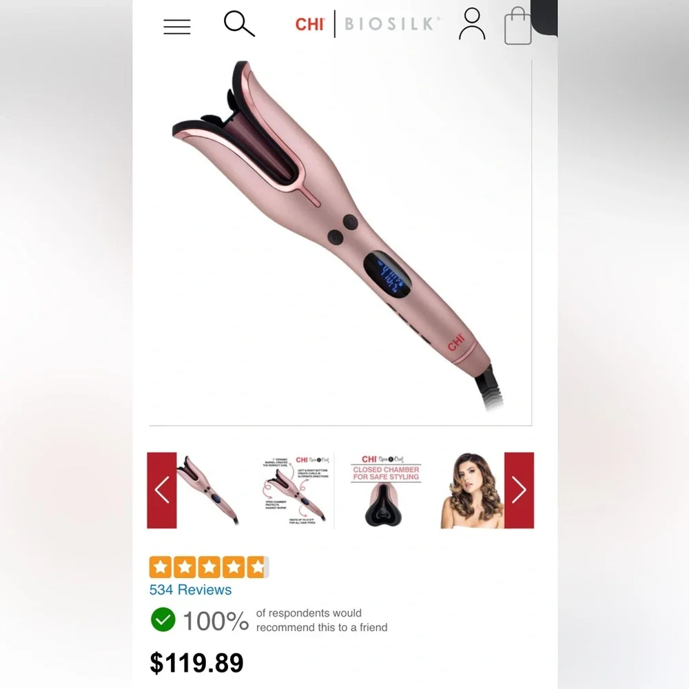 CHI Rose Gold Hair Curler - Picture 4 of 11